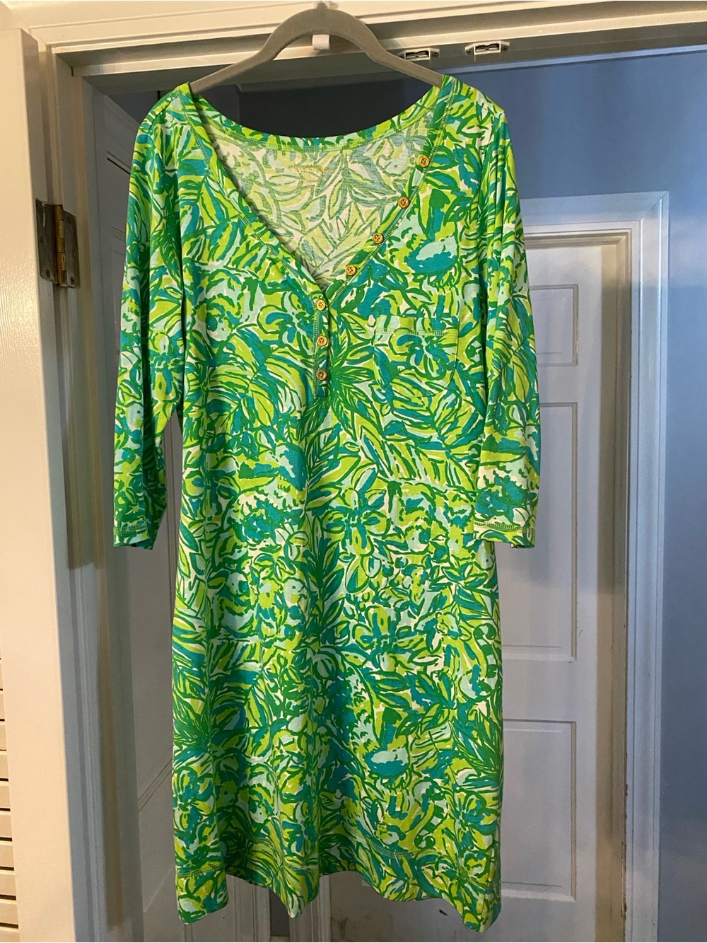 Lilly Pulitzer Palmetto dress in Green Parrot print.
